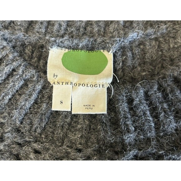 Anthropologie Alpaca Blend Gray Open Knit Pullover Long Sleeves Sweater Women S - Picture 9 of 10
